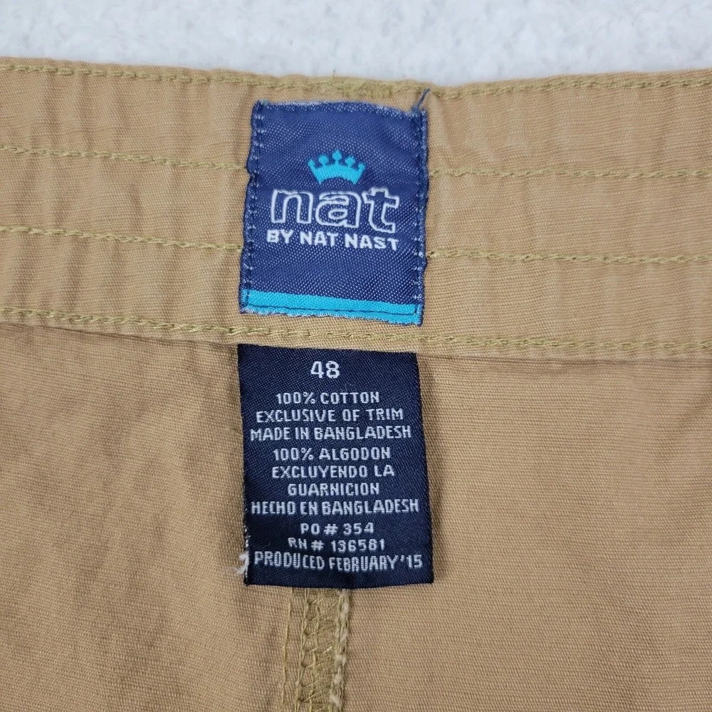 Nat by Nat Nast Cargo‎ Shorts Mens 48 Measures 46 x 11 Khaki Cotton Casual